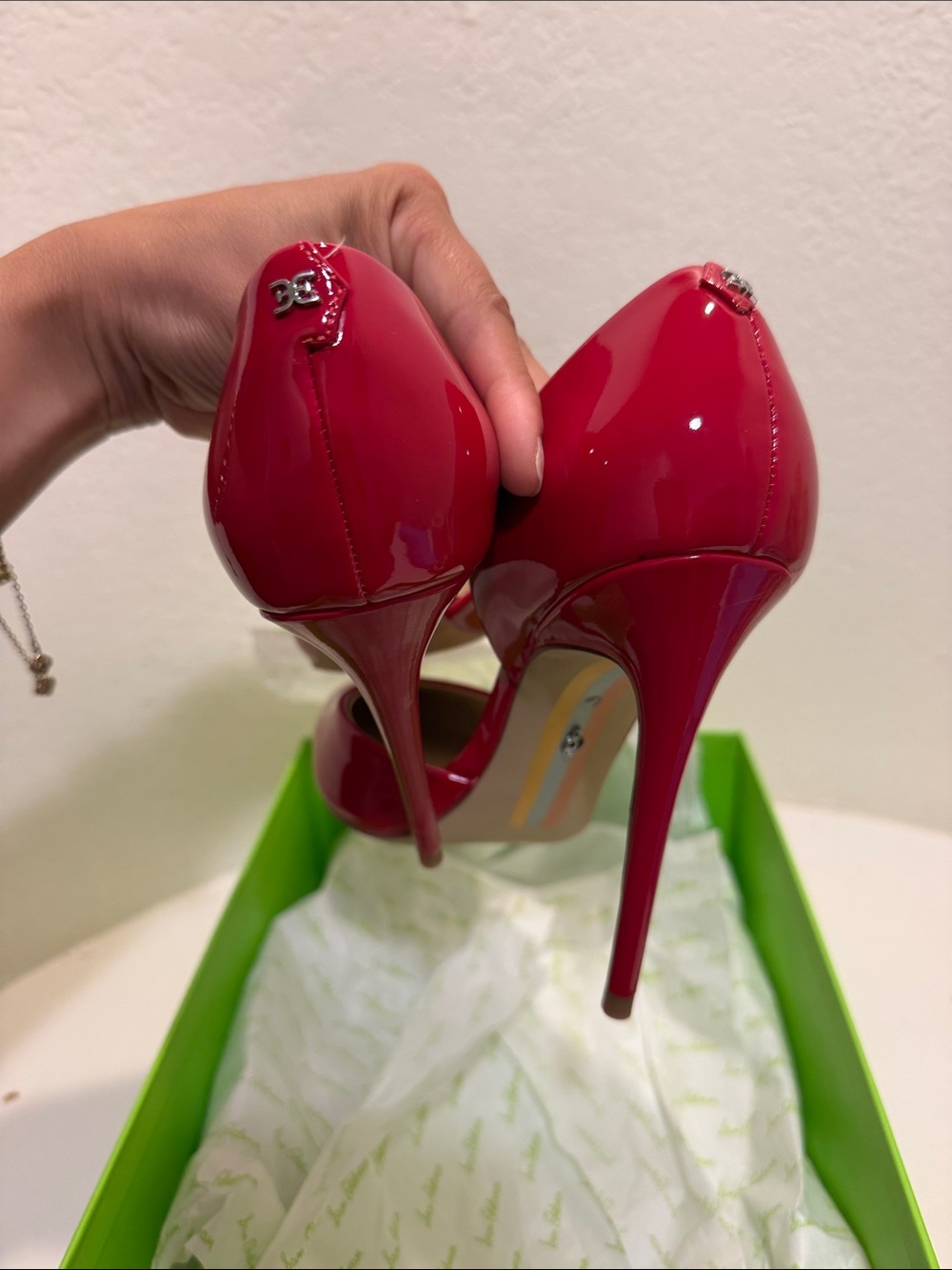 Sam Edelman Red Patent Pointed-Toe High Heels - Picture 3 of 5